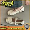 Design sense hollow bag head sandals summer French retro style with skirt breathable casual girl Mary Jane single shoes