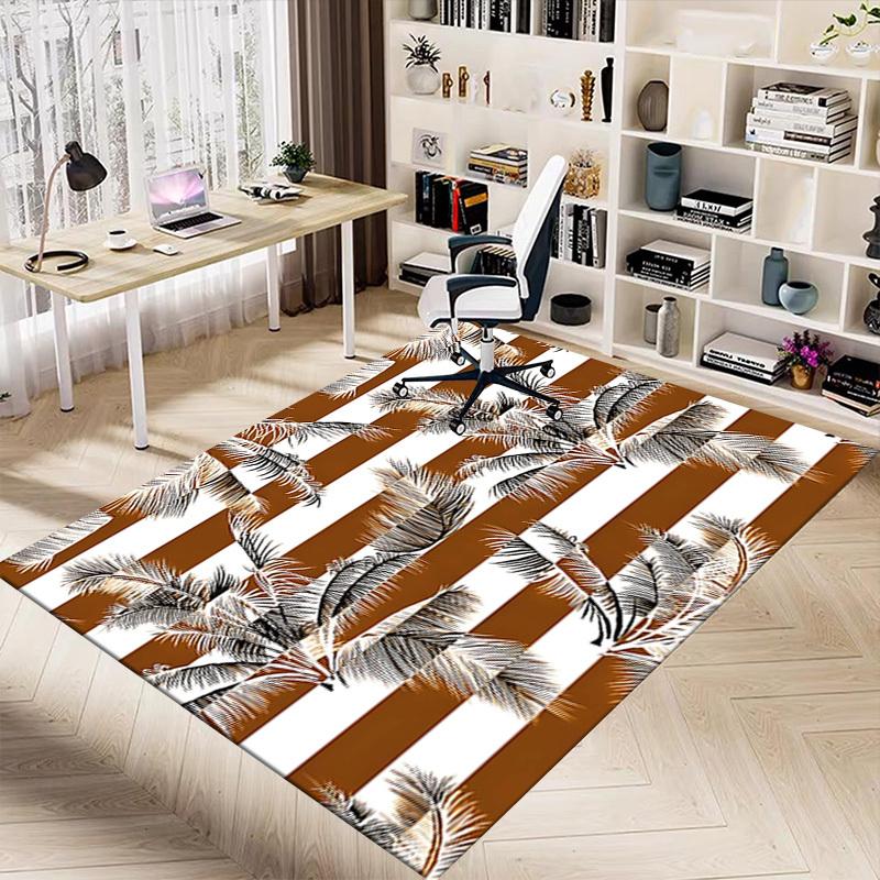 1PC Palm Leaves Stripes Anti-slip carpet, suitable for Office, bedroomand playrooms. It can also be used as a sofa footrest cover-W16