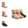 Stylish Women's Snow Boots With Plush Suede Material Durable Thick Sole And High Heel Design For Winter And Fall Seasons