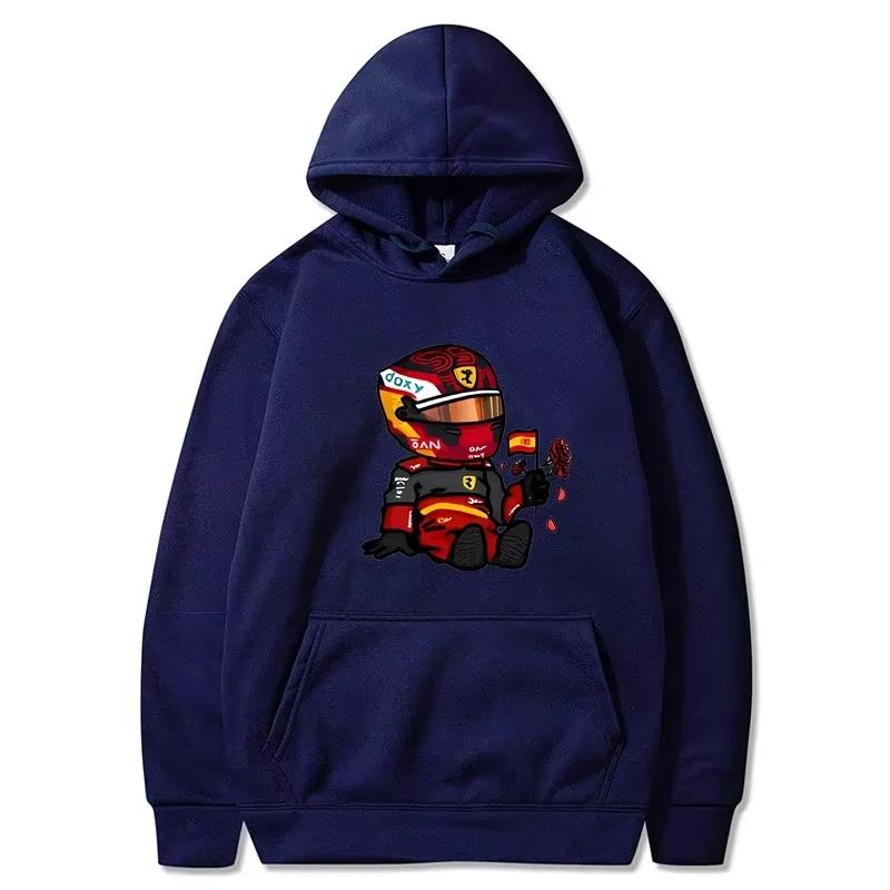 Hanorace Sainz Mini F1 pentru bărbați Jocuri cu desene animate Hanorace cu mânecă lungă Y2k Haine Bărbați Îmbrăcăminte Harajuku Streetwear Femei