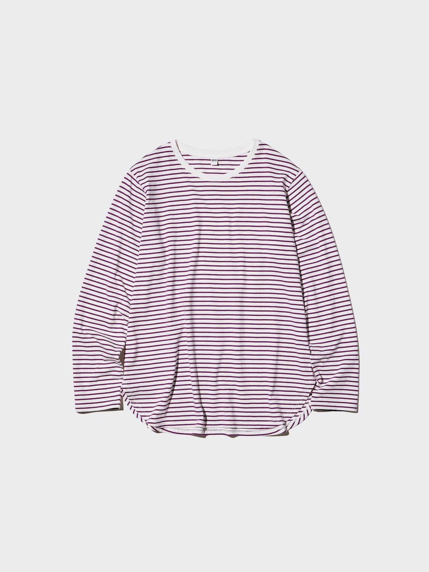 

Uniqlo SofT CoTTon Футболка с круглым низом и длинным рукавом 77 PURPLE/XL