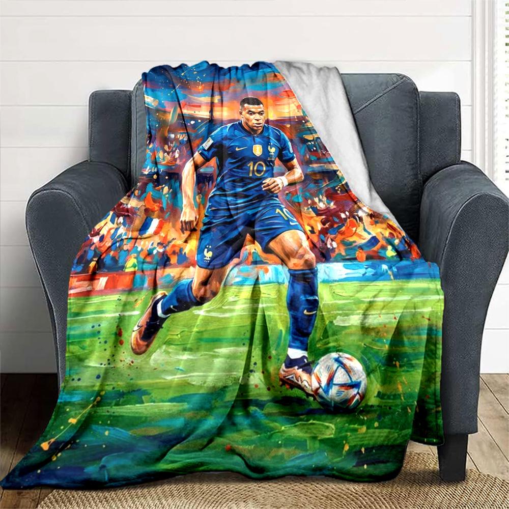 Star Player Kylian Mbappé Blanket Ultra-Soft Great for Office Chair Seaside Bed for All Seasons Modern Ideal Gift for Friends Family Couples Picnic