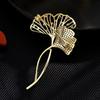Ginkgo Biloba Brooch Luxury Temperament, Design Sense Niche, High-End Pin, Delicate Suit, Corsage Accessories