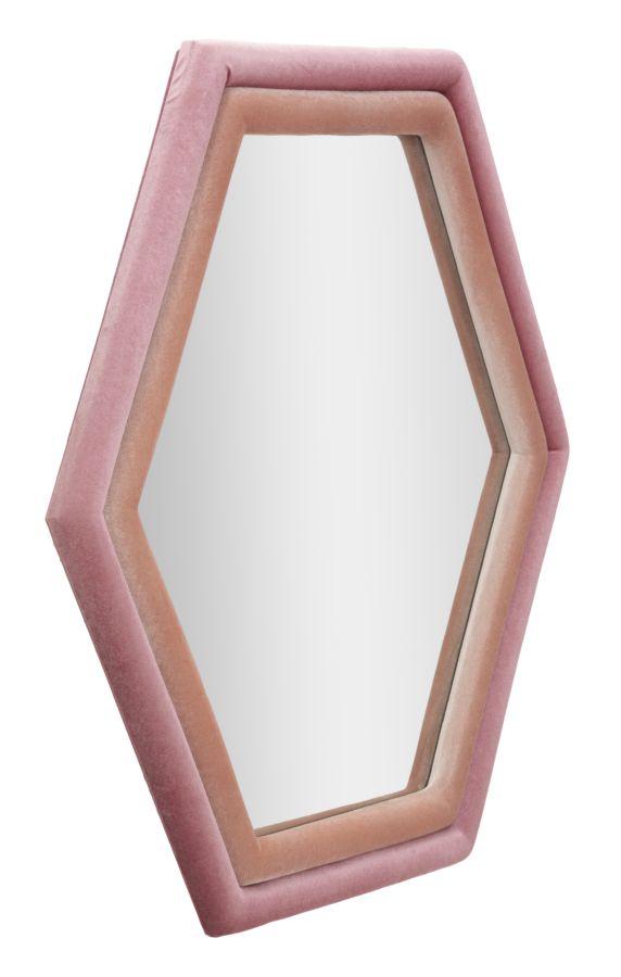 Wall Mirror Tony Mix Pink Velvet Cm 75X4X80