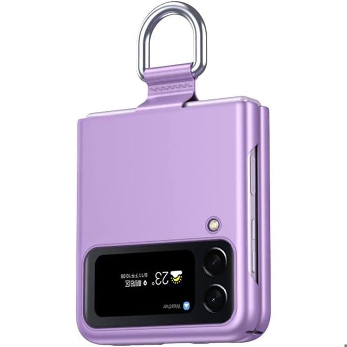 Hülle - BOOLING - für Samsung Z Flip 4 - Harter Schutz - Ring - Violett