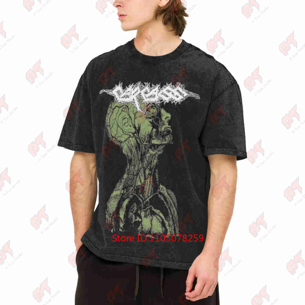 Carcass Tour 2026 Heavy Metal Gothic Lettering Skull Vintage Washed Tee Pure Cotton T-Shirt