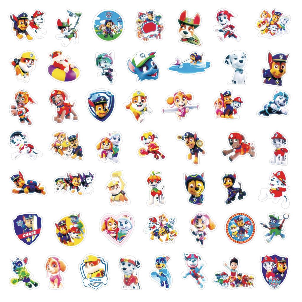 50-Piece Cartoon Stickers: Paw Patrol Backpack & Thermos Decor Sticker Book
