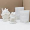 2025 DIY Christmas House Candles Silicone Mold Castle House Concrete Cement Silicone Mould Christmas Gift House Gypsum Molds