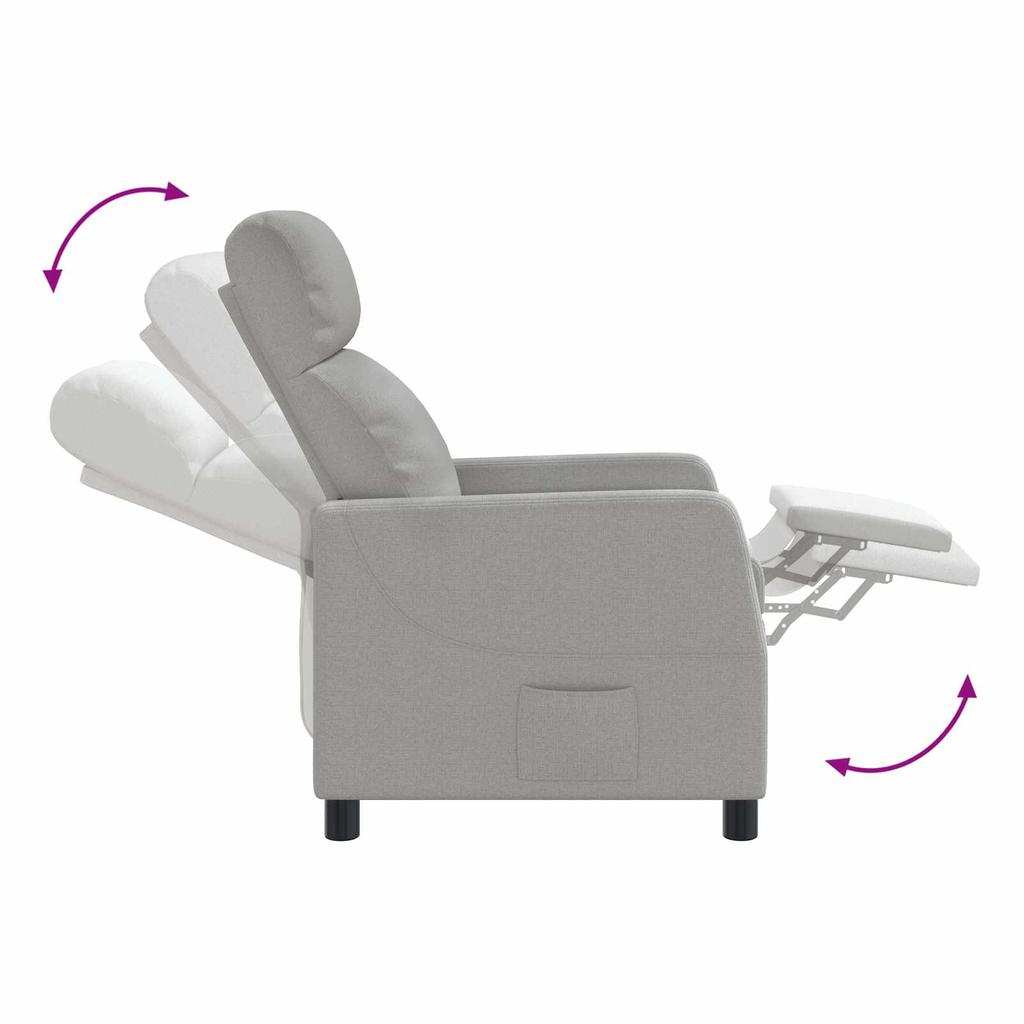 Massage Recliner Cloud Gray Fabric