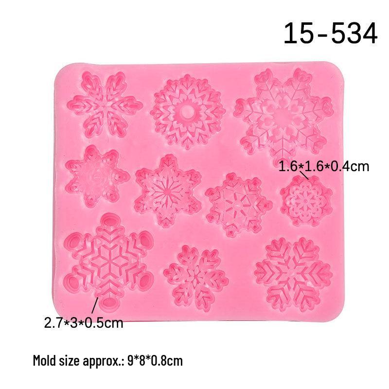

Різдвяна силіконова форма Сніжинка для DIY мастики, шоколаду та глиняних виробів рожевий