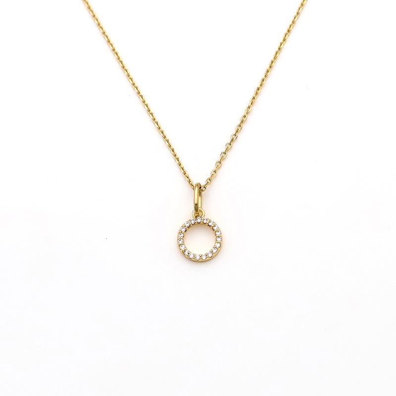 Jewelry Stainless Steel Full Diamond 26 English Letters Pendant Necklace Female Niche High-End Sense Collarbone Chain Does Not Fade