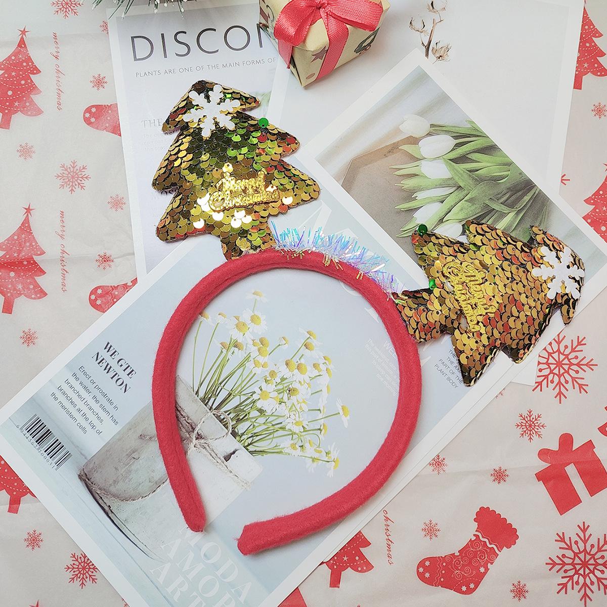 

High-End Christmas Tree Sequin Headband: Cute, Colorful & Handmade Holiday Party Accessory