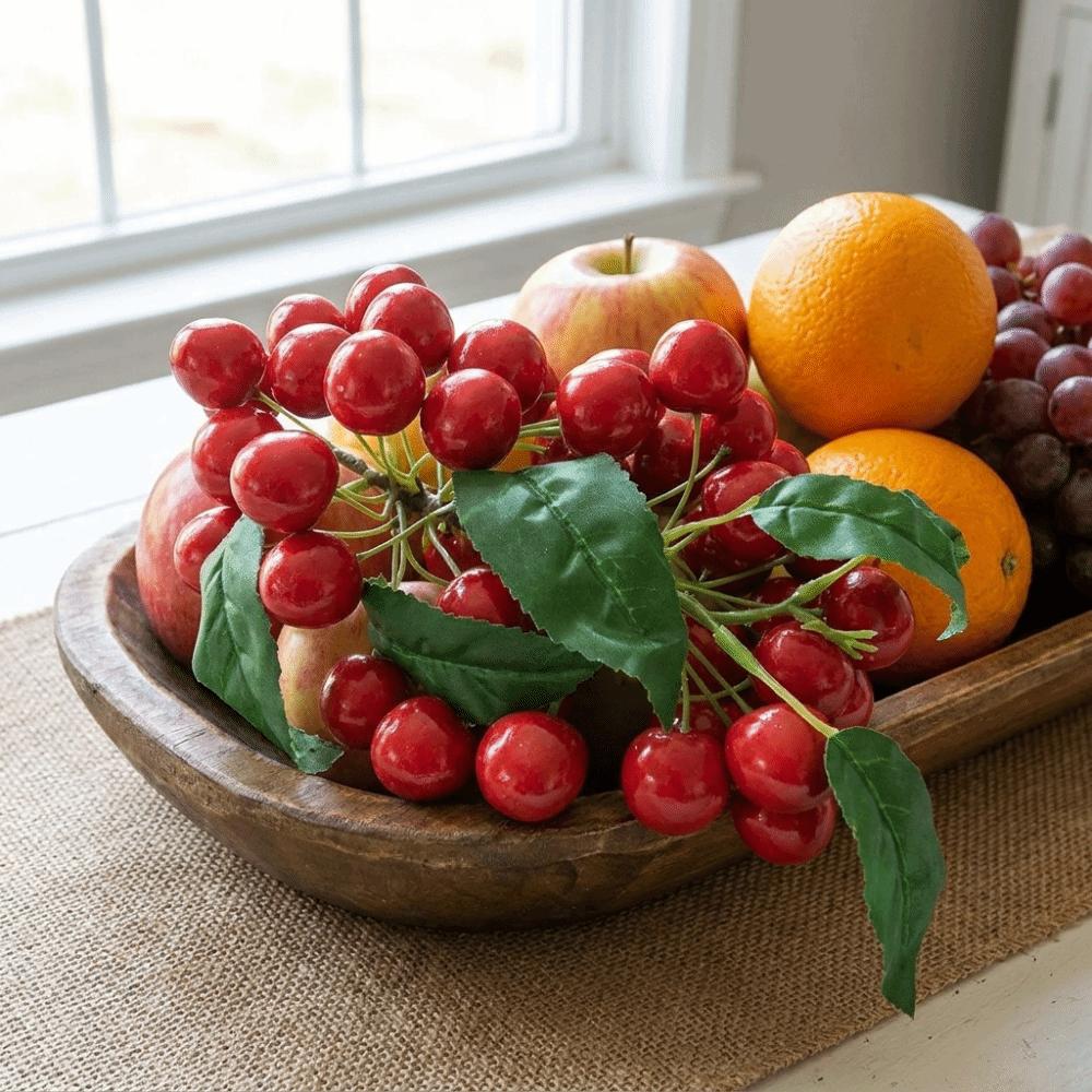 Fruit String Realistic Simulation Blueberry Foam Handicrafts Artificial Cherry Decorative Lifelike Fake Fruit Kitchen
