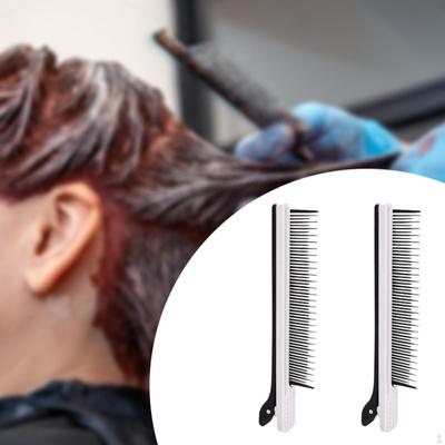 2 Pieces Hairdressing Assistant Comb Barber Shop Clip Professional Hair Dye and Perm for Salon