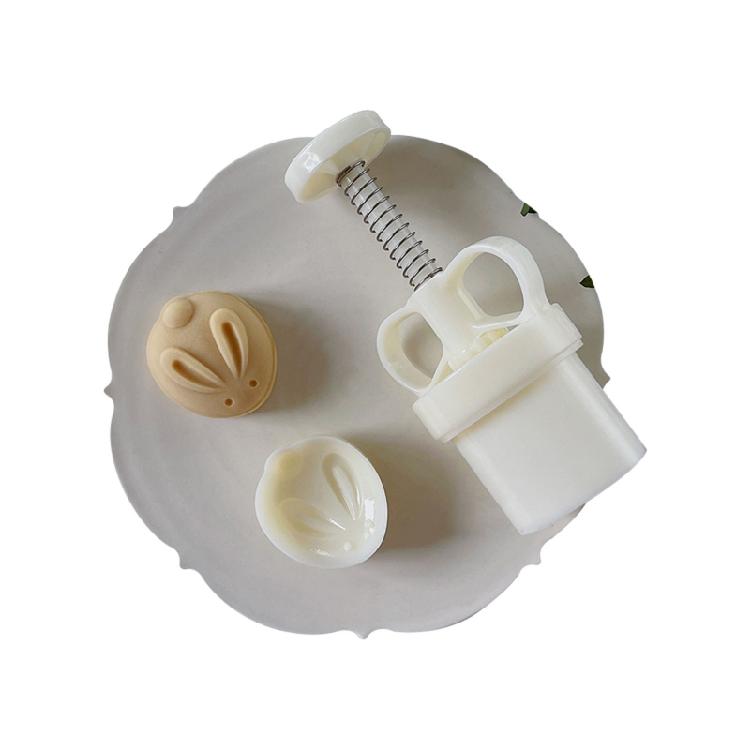 Rabbit Shape Stamps Moon Cake Moulds for Mid-Autumn Festival DIY Baking Mooncake