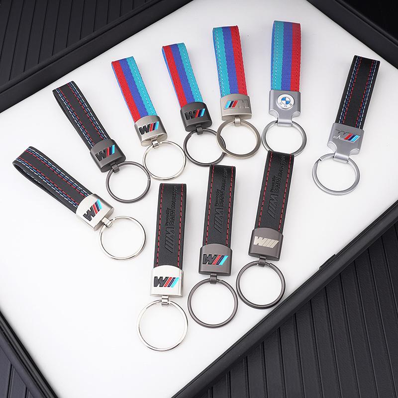 Leather Car Key Ring Chain Pendant Gift For BMW M Performance E46 G80 F48 E84 G01 F30 G11 X1 X3 X5 X6 G07 Keychain Accessories cypd20