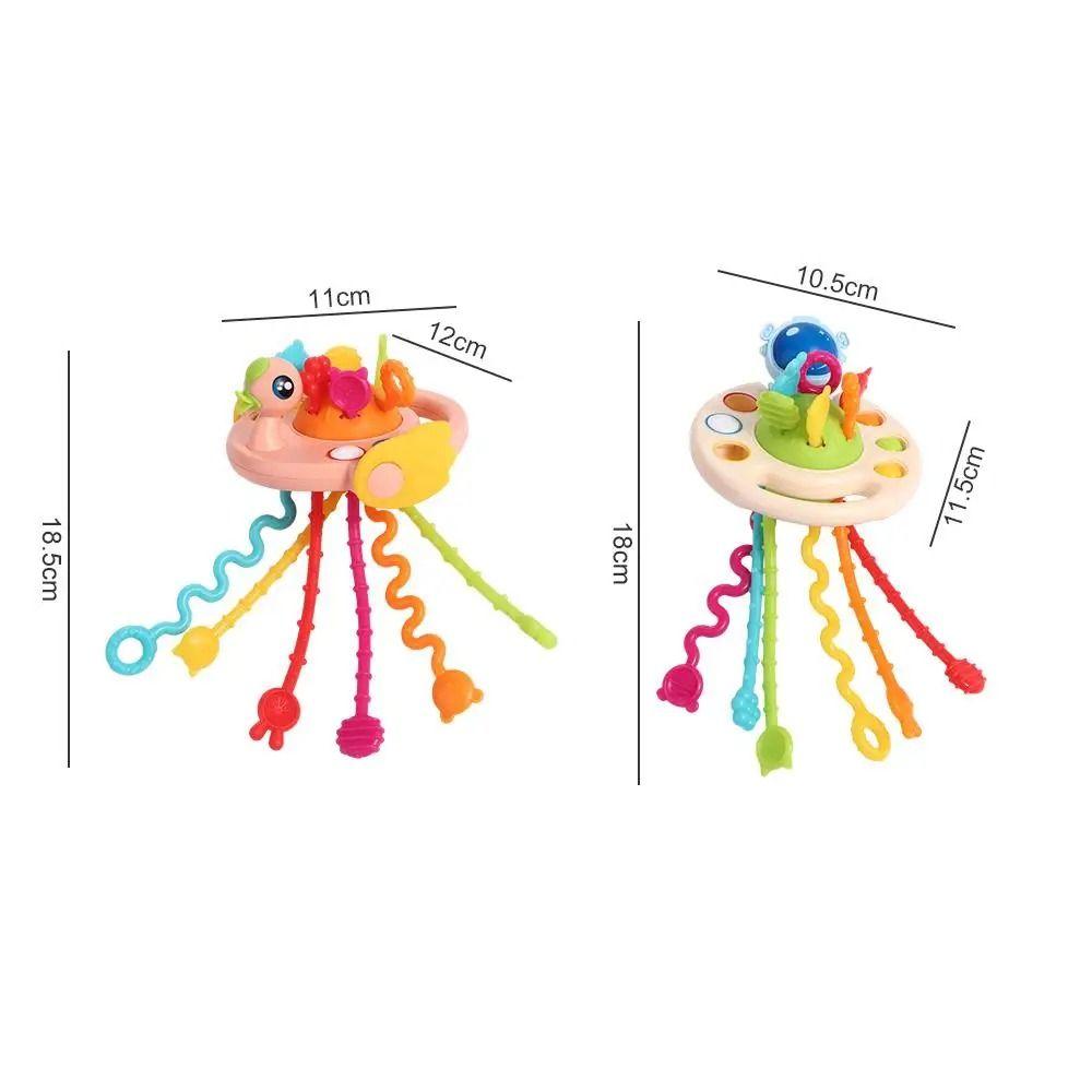 1 Buc Jucărie Educativă pentru Copii cu Șnur de Tras Jucărie UFO Drăguță Jucărie Montessori Durabilă pentru Bebi