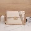 Fresh and simple woven small square bag spring and summer new splicing lock crossbody shoulder bag women's bag mobile phone bag