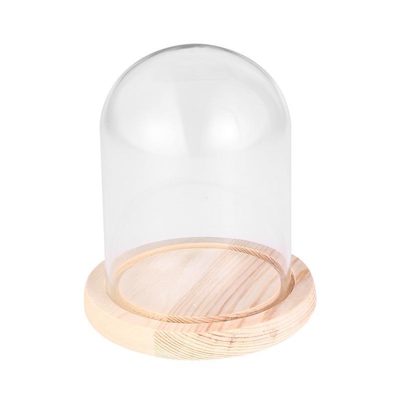 

Glass Cover Dome Flower Jar Bell Cloche Transparent Display Case For Base Stand Book Domes Table Centrepiece Home Desk Decor 9X15CM прозрачный