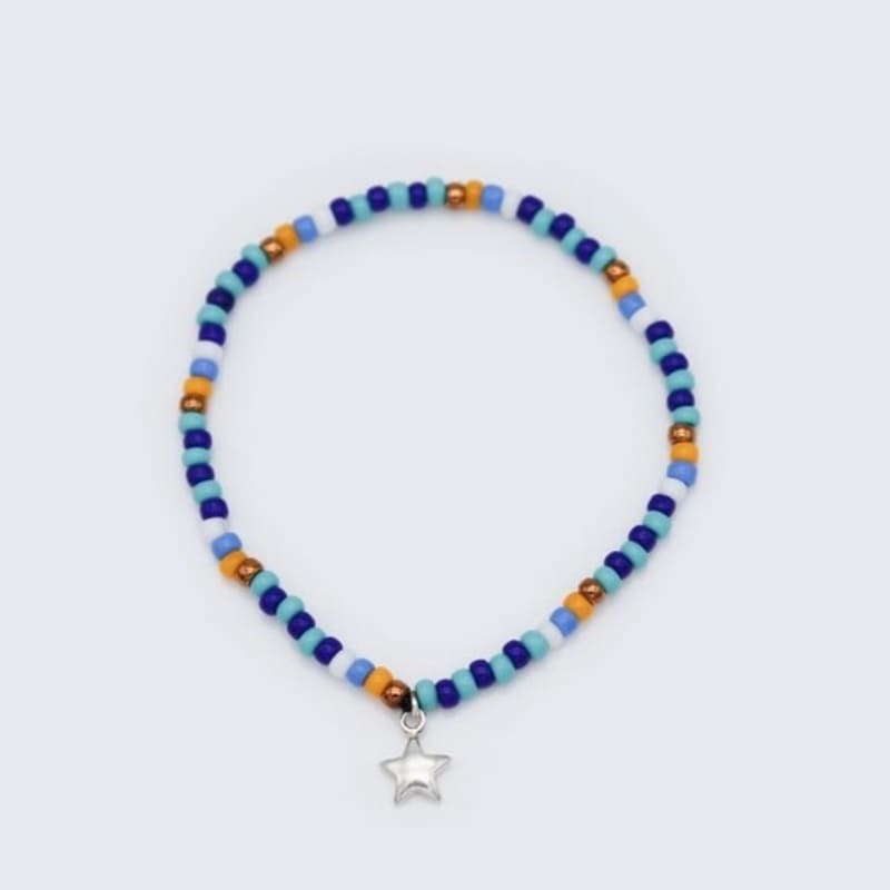 BONBEAU Silver star charm nouveau color beads Bracelet