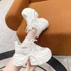 8.5CM Women Summer Hollow Breathable Mesh Chunky Sneakers Microfiber Leather Comfy Casual Dad Shoes Female Platform Sports Shoes
