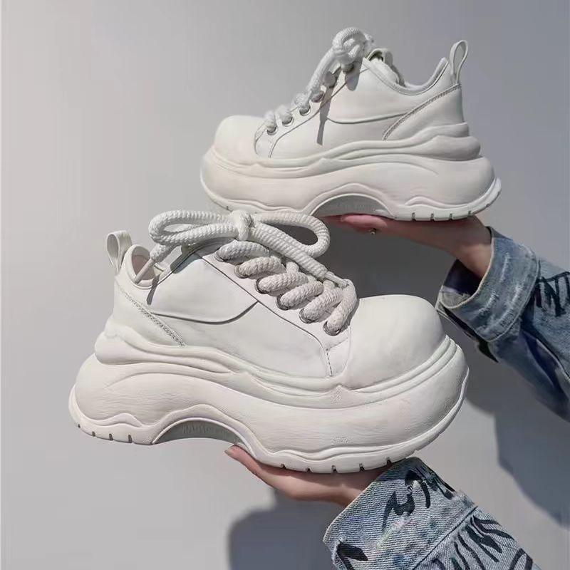 Fashion Autumn New Thick Sole Single Shoes Women Fashion Round Head Front Strap Thick Sole Anti-slip Wear-resistant Low-top Shoes