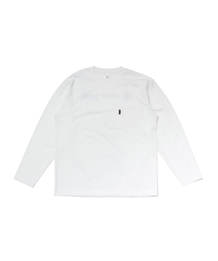 Snow Peak SP Logo Pocket L/S T-Shirt EC-TS-25AU014, Cut and Sew, Long Sleeve T-Shirt, Men's and Women's, Off White, Size M