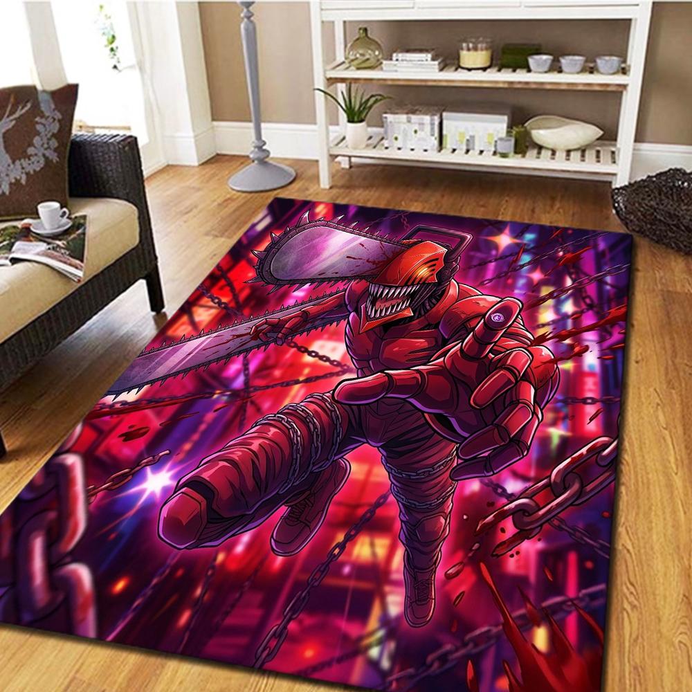 Chainsaw Man Carpet for Living Room & Bedroom, Home Decor Cool Movie & Play Floor Mat -HE7