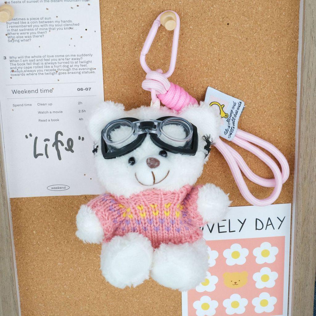 Dopamine Bear Plush Pendant With Cotton Filling For Backpack And Gift Use