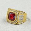 Hip hop Fashion Men's Classic Gold Color Ring Luxurly  rhineStone Rings for Men Party Wedding Ring Anniversary Gift
