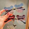 Fashion Summer Outdoor Travel Skiing Sunglasses Cartoon Bear Sunglassess for Boy Girl Children Rimless Casual Sunglasses UV400