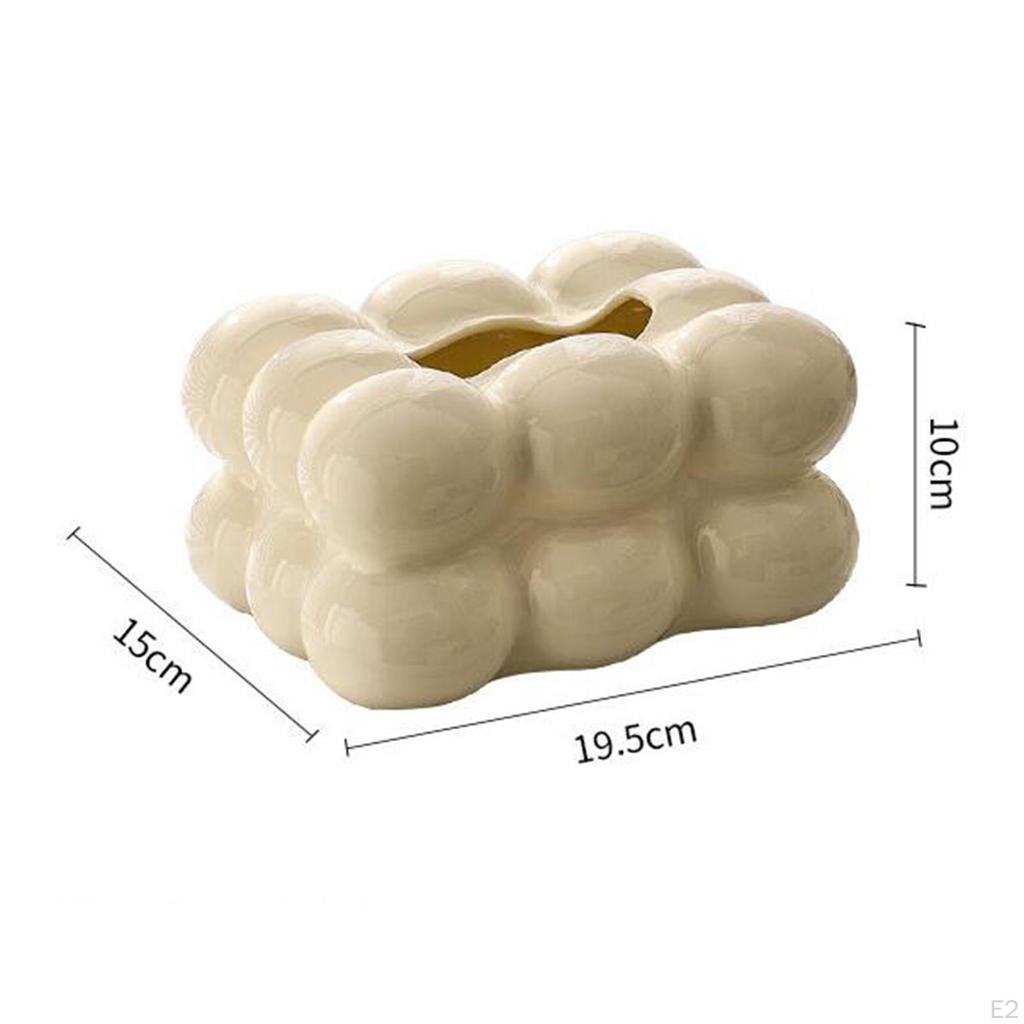 Ceramic Tissue Box Cover, Decorative Dispenser, Paper Storage Holder, Holder for Homes,