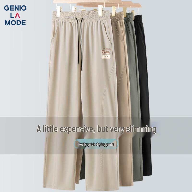 

GENIOLAMODE Men s Summer Casual Straight-Leg Pants 2XL
