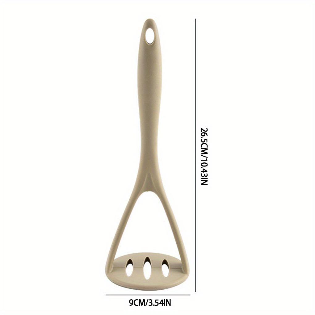 [2 piezas] Juego de machacador de patatas de silicona, herramienta para machacar integrada en caqui y negro.