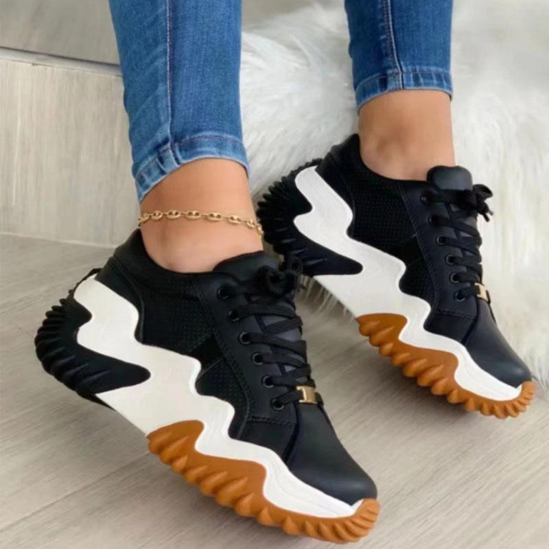 

2024 модная новая женская повседневная спортивная обувь на толстой подошве, вулканизированная обувь для бега 41 чёрный