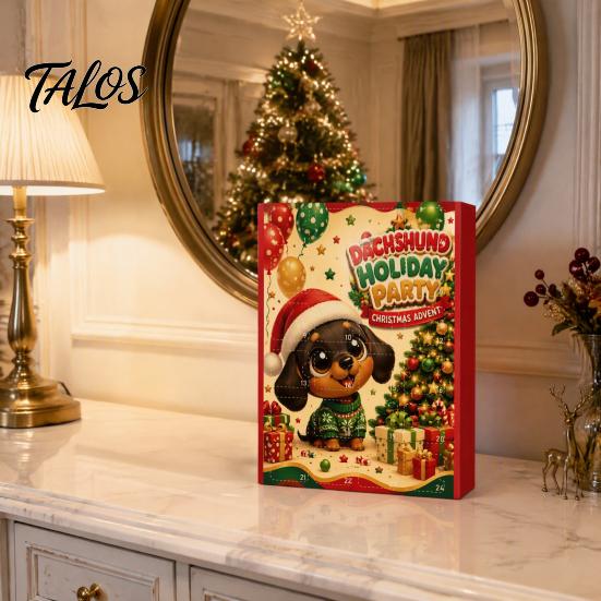 Christmas Tree Hanging Ornaments 2026 Advent Calendar Dachshund Ornament Set, Countdown Decor with 24 Holiday Party Mini Dog Figures, 2D Acrylic