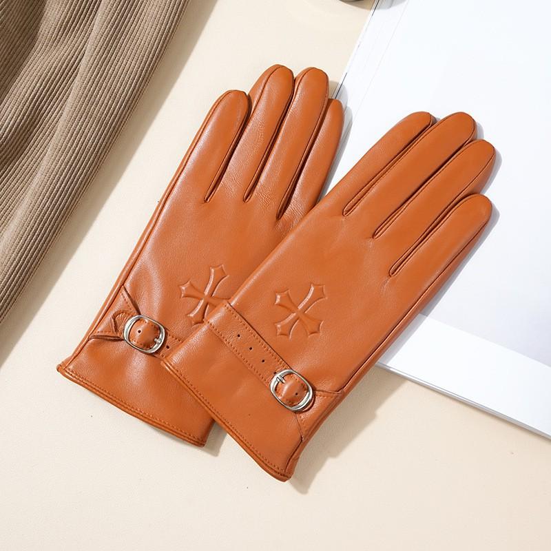 Womens Winter Warm Sheepskin Gloves Touchscreen Cross Driving Cycling