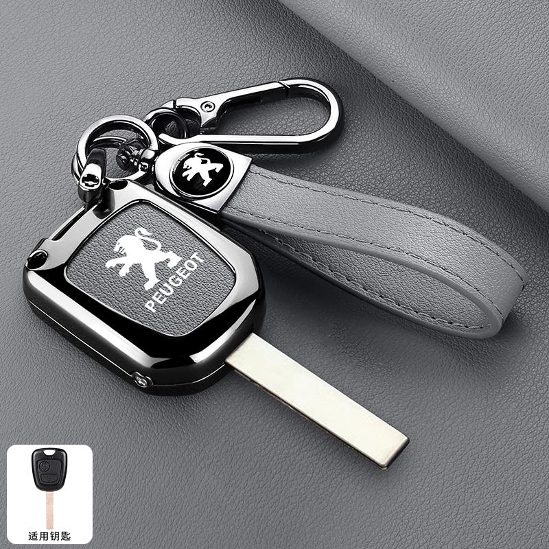 Moderne Leder Auto Fernbedienung Schlüsselhülle Abdeckung Schutzhülle Für Peugeot 106 107 206 207 306 307 406 407 Zubehör Schlüsselanhänger