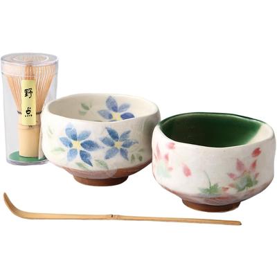 Matcha Bowl Clematis Maple Leaf Mini Matcha Set Matcha Bowl Tea Ceremony Tea Utensils Porcelain Mino Ware Made In Japan Ale-net W9.8×D9.8×H6.4cm &