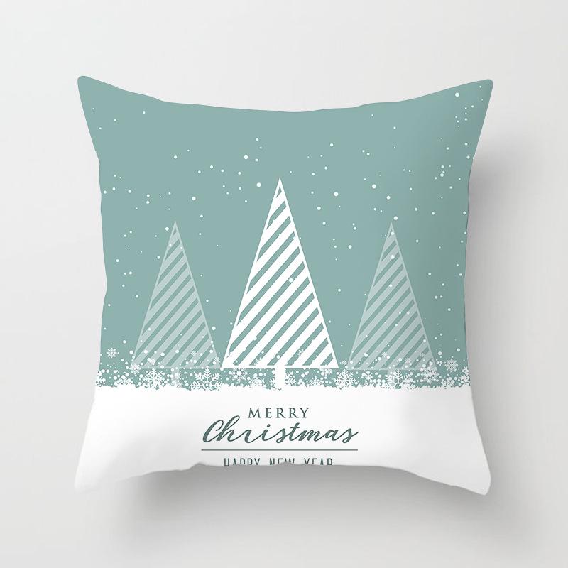 Wish Home Christmas Snowflake Digital Printing Peach Skin Car Pillow Cushion Pillow Case