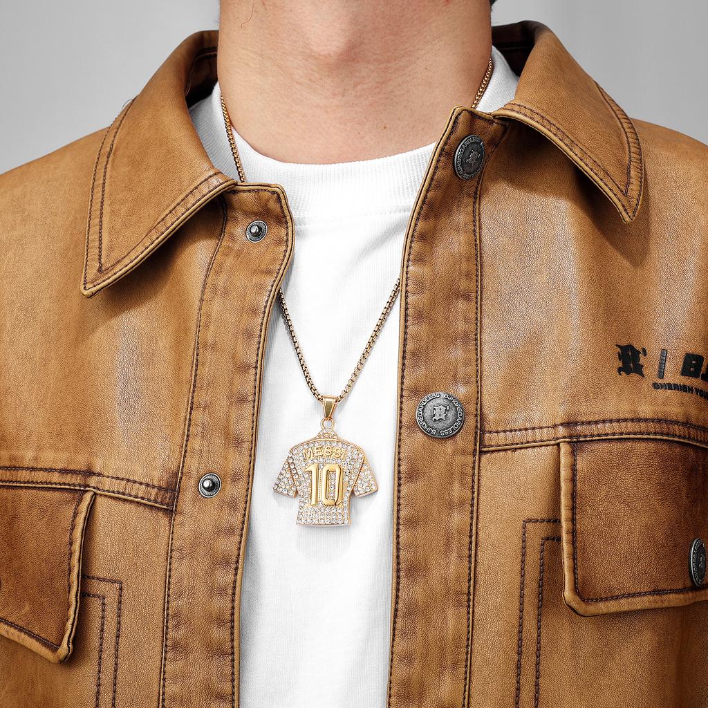 Messi Cristiano Ronaldo Neymar Haaland Football Jersey Man Necklaces Stainless Steel Pendant Chain Jewelry Gift Wholesale
