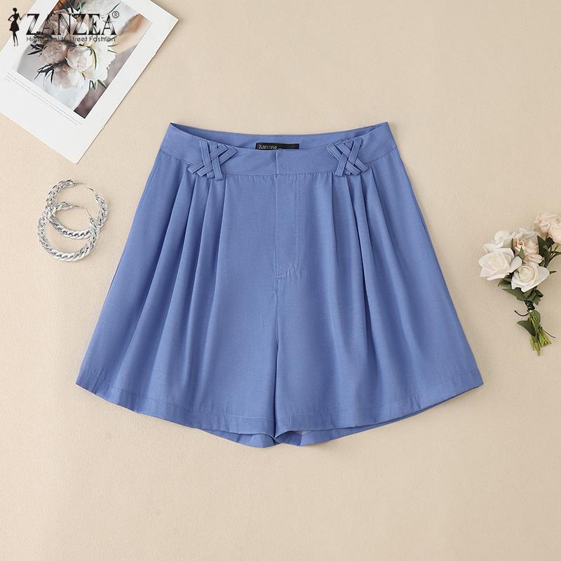 ZANZEA Women Summer Solid Color Loose Casual Short Pants