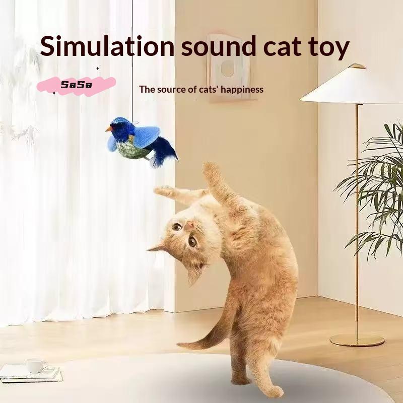 1/2/3 Stück Katzen-Spielzeugstäbe Realistische Vogel-Haustierspielzeuge für Katzen Bissfeste Schaukelspielzeuge zur Selbstunterhaltung und Entspannung