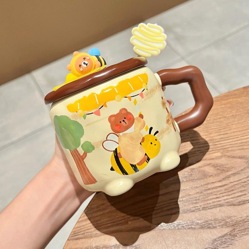 Creative Cute Little Bear Ceramic Mug for Birthday Gift for Sisters and Girlfriends