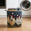 Quilted Laundry Basket Fabric Floral Storage Basket with Handles Boho Clothes Basket for Laundry Nursery Bedroom Garments Kids Toys