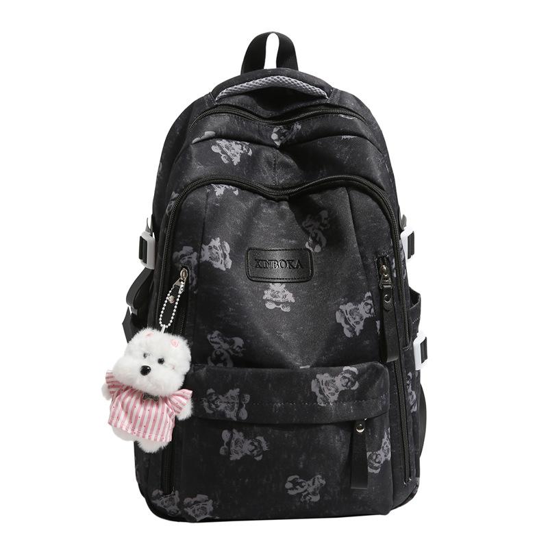 High value schoolbag female junior high school student high school student backpack college student campus printing large capacity backpack