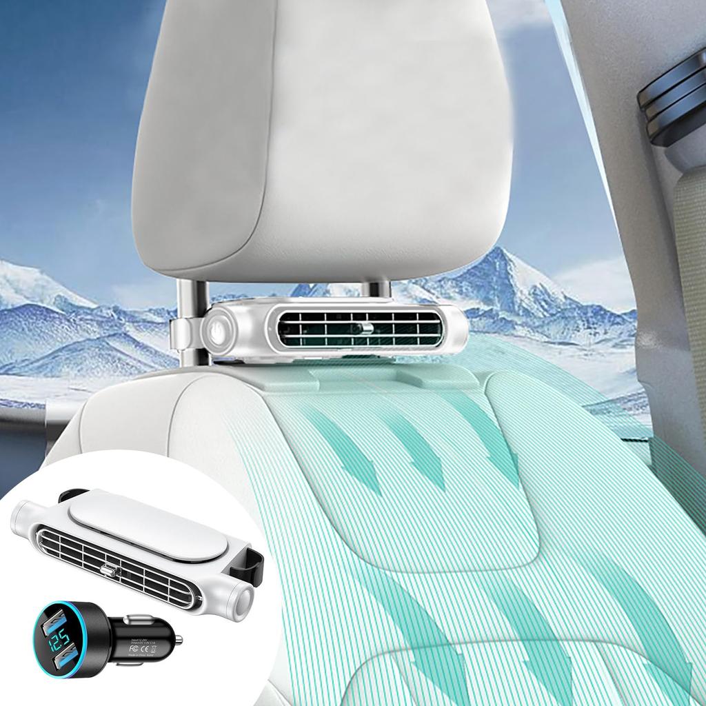AriKroii Car Fan, Rear Seat Car Fan, 2024 New, 3 Levels of Air Flow,