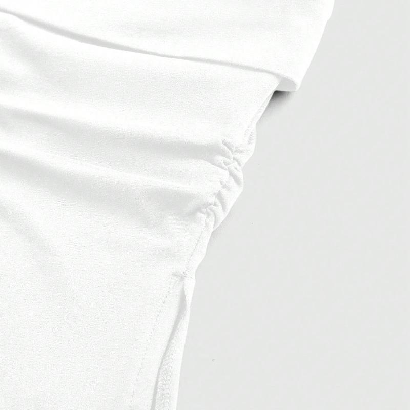 Sommer Straße schulterfrei ein Hals einfarbig schlicht kurz geschnitten Schlitz Slim Fit schlankmachende Damenweste