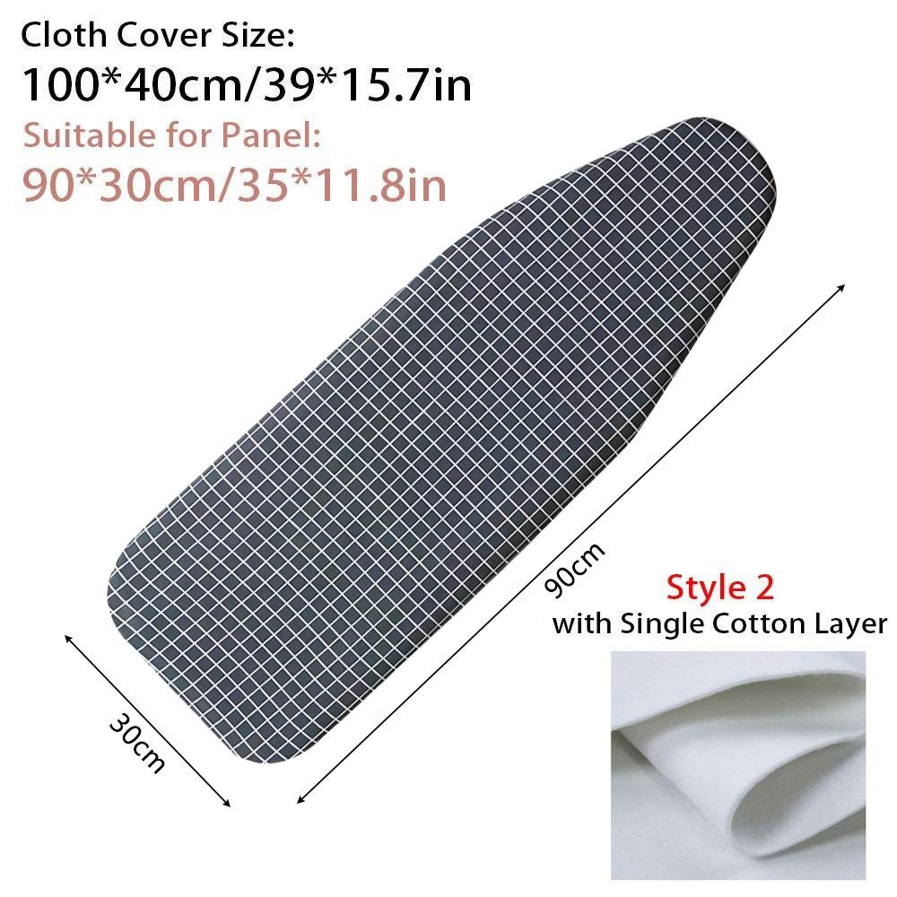 1Pcs With Elastic Edge Ironing Board Cover Stain Resistant Thick Cotton Padding Iron Heat Shield Universal Cloth Cover