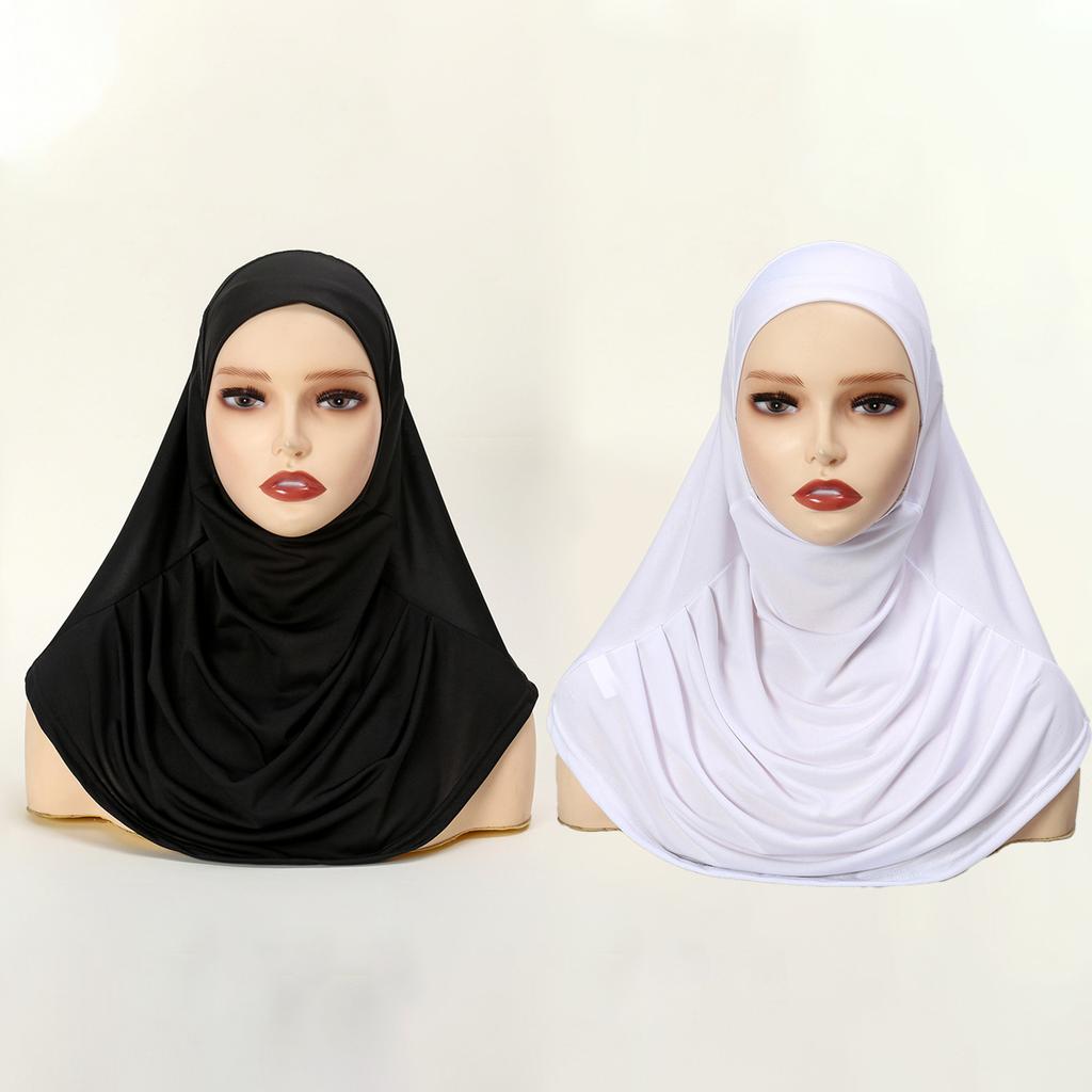 Large Plain Muslim Ethnic Scarf Women Hijab Islamic Muslim Hijab Instant Turban Arabic Scarfs Khimar Fashion Ramadan Headwraps